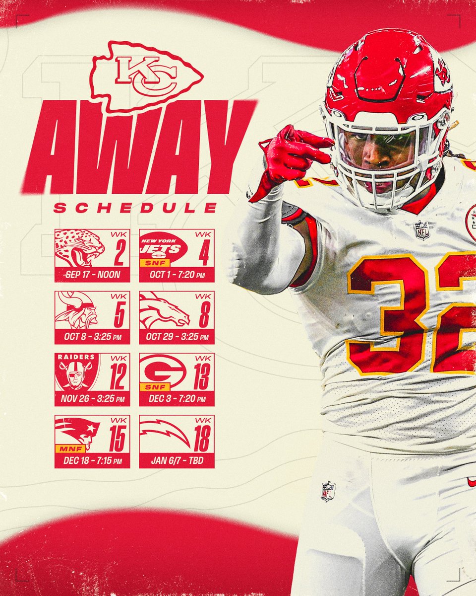 Chiefs's tweet photo. Road warriors 😤

Which games will we see you at this year, Chiefs Kingdom? https://t.co/hwe5qL0hW9