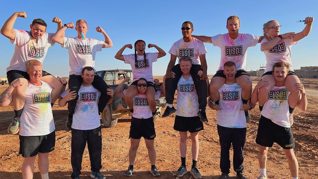 ArmyGuardOhio's tweet photo. Last Month, “The Happiest 5K on the Planet” made its way to the Middle East as Ohio's @107th_Cavalry  ran The Color Run! Over 50 Soldiers participated in the event, turning the browns and tans of the desert sand into a kaleidoscope of color.

#NationalGuard https://t.co/5mB9IWHNfU