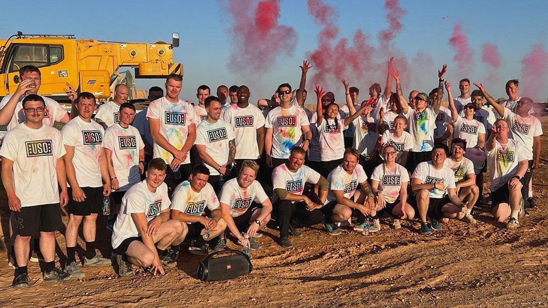 ArmyGuardOhio's tweet photo. Last Month, “The Happiest 5K on the Planet” made its way to the Middle East as Ohio's @107th_Cavalry  ran The Color Run! Over 50 Soldiers participated in the event, turning the browns and tans of the desert sand into a kaleidoscope of color.

#NationalGuard https://t.co/5mB9IWHNfU