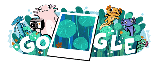 SteffBennet's tweet image. Love the Google Axolotl logo. They&apos;re that cute!