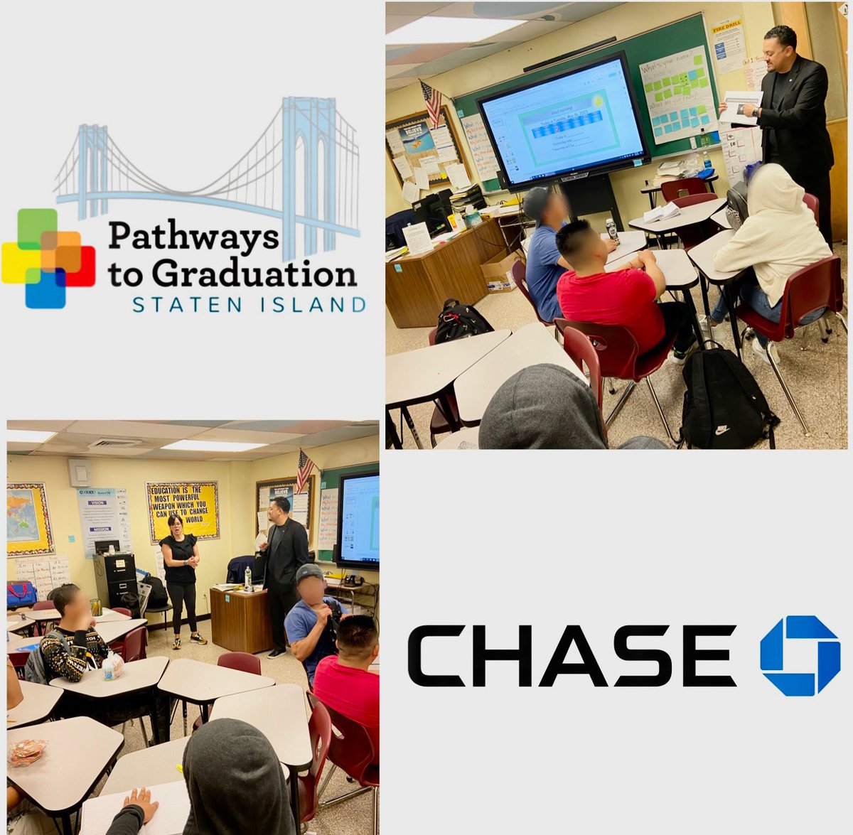 Sending a “<a href="/P2G_SI/">Pathways to Graduation-SI</a> Shout-Out” to Melvin Rodriguez for visiting our students to discuss saving and budgeting as part of our financial literacy series collab with <a href="/Chase/">Chase</a>. We are looking forward to your next visit to learn more about credit! #ItTakesAVillage   #HSEandBeyond