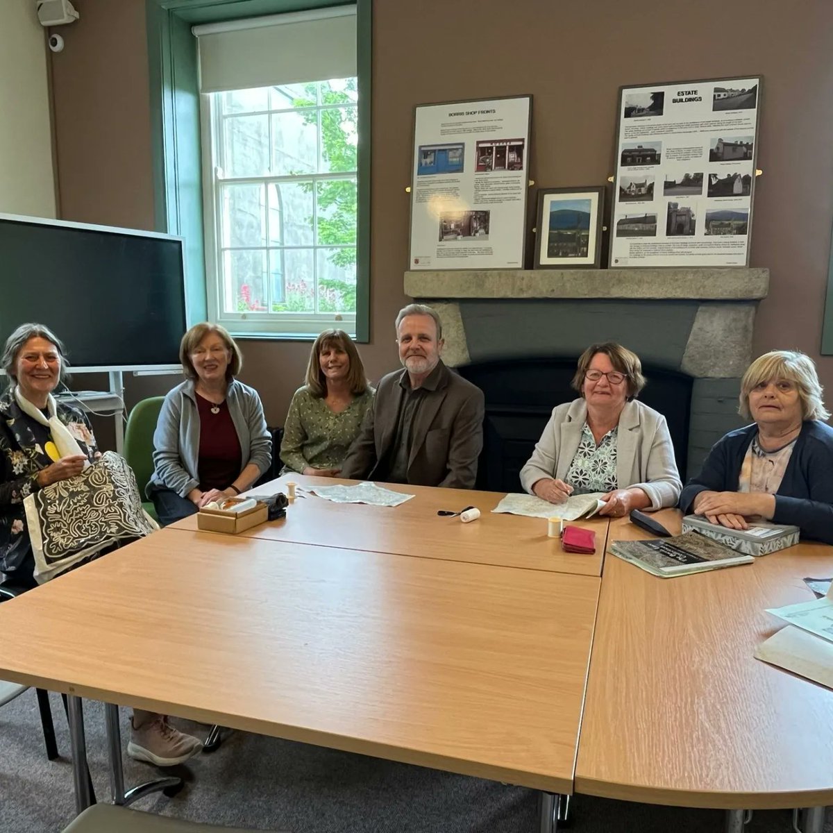 Borris Lacemakers filming this morning with Michael Londra @michaellondra for his PBS show 'Ireland with Michael' <a href="/irelandwithM/">Ireland with Michael</a>  airing in early 2024 to 155 million viewers. Putting Borris Lace on the map. Thanks Michael.