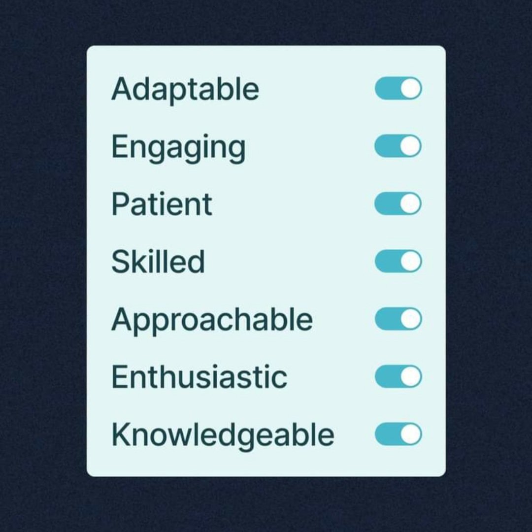 Qualities that make you good teacher.
Did we miss anything?