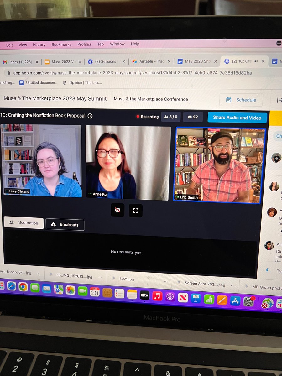 Fascinating discussion on the tips and tricks for the ever-elusive non-fiction book proposal, with <a href="/VonCleland/">Lucy Cleland</a> and <a href="/ericsmithrocks/">Eric Smith</a> #muse2023 <a href="/GrubWriters/">GrubStreet</a>