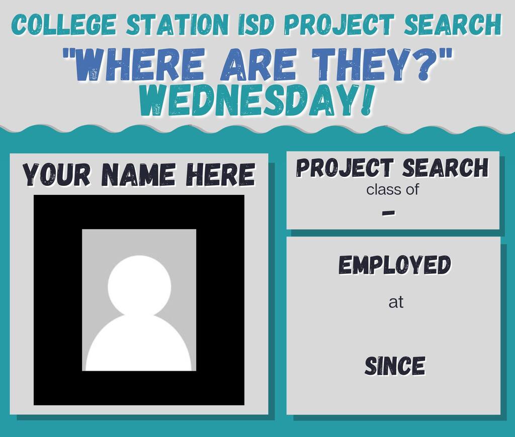 CSISDprojSEARCH's tweet image. Calling all CSISD Project SEARCH graduates! 

Would you like to be featured on a &quot;Where Are They?&quot; Wednesday post? 

Send us a message! Let&apos;s chat! 😎