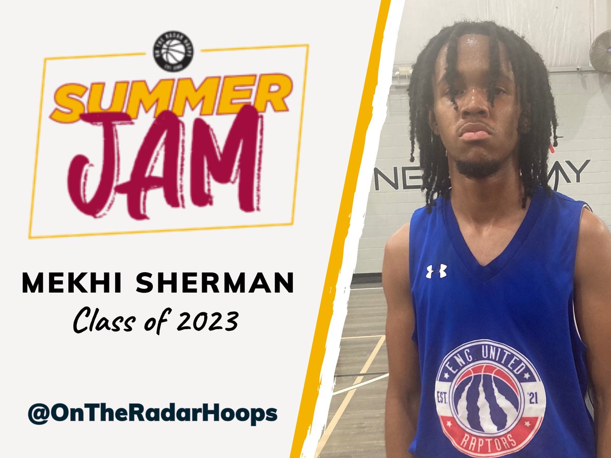 OntheRadarHoops's tweet photo. 📍 OTR Summer Jam 

‘23 PG Mekhi Sherman is a competitor. Hits a game tying 3 to put the game into OT. 

Then finishes a go ahead lay-in to seal the W. Plays for ENJ Raptors. https://t.co/87IYa4gQ5S