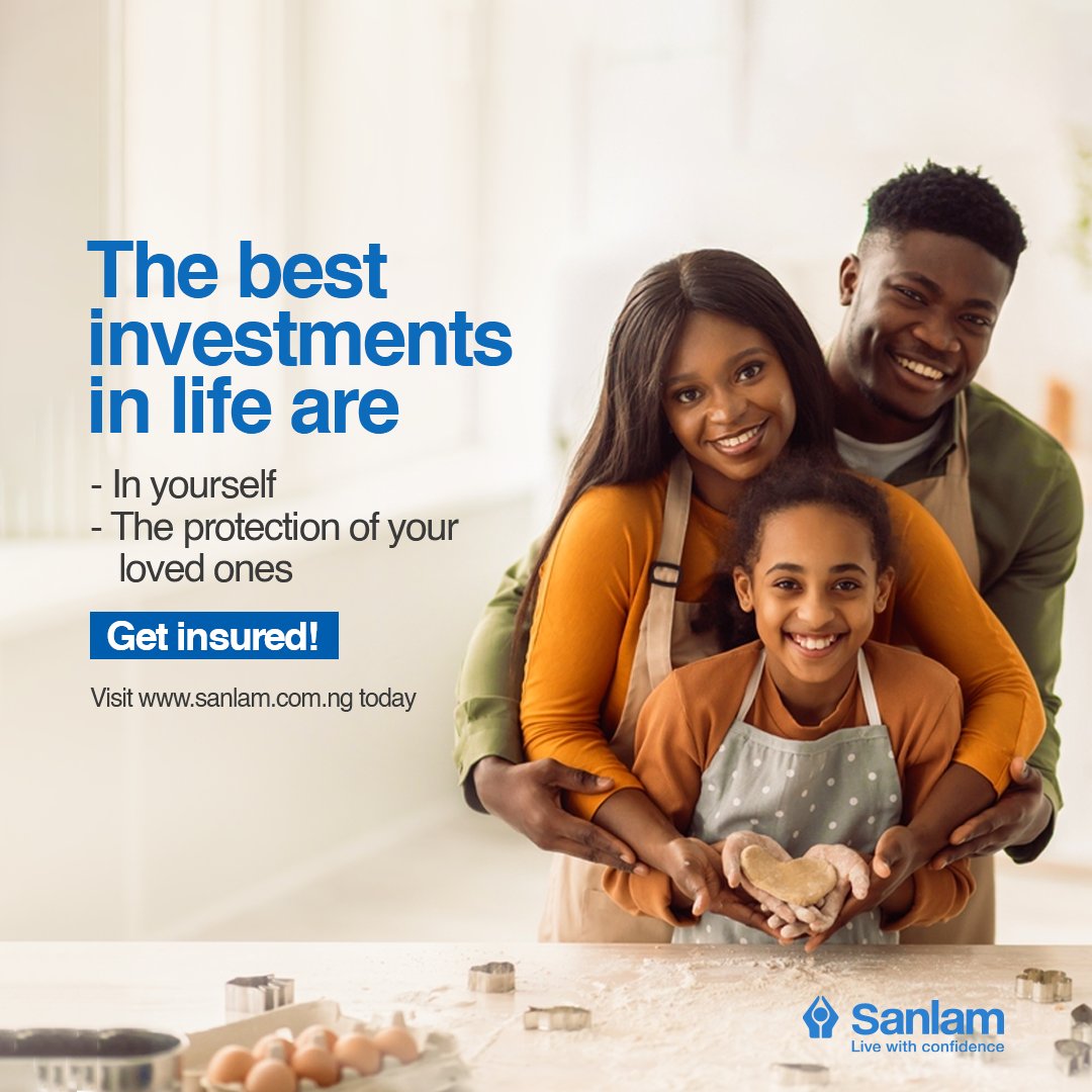 Get yourself and your loved ones protected and insured.

Visit sanlam.com.ng to sign up today.

#SanlamNigeria
#LiveWithConfidence
#Insurance
#GetInsured