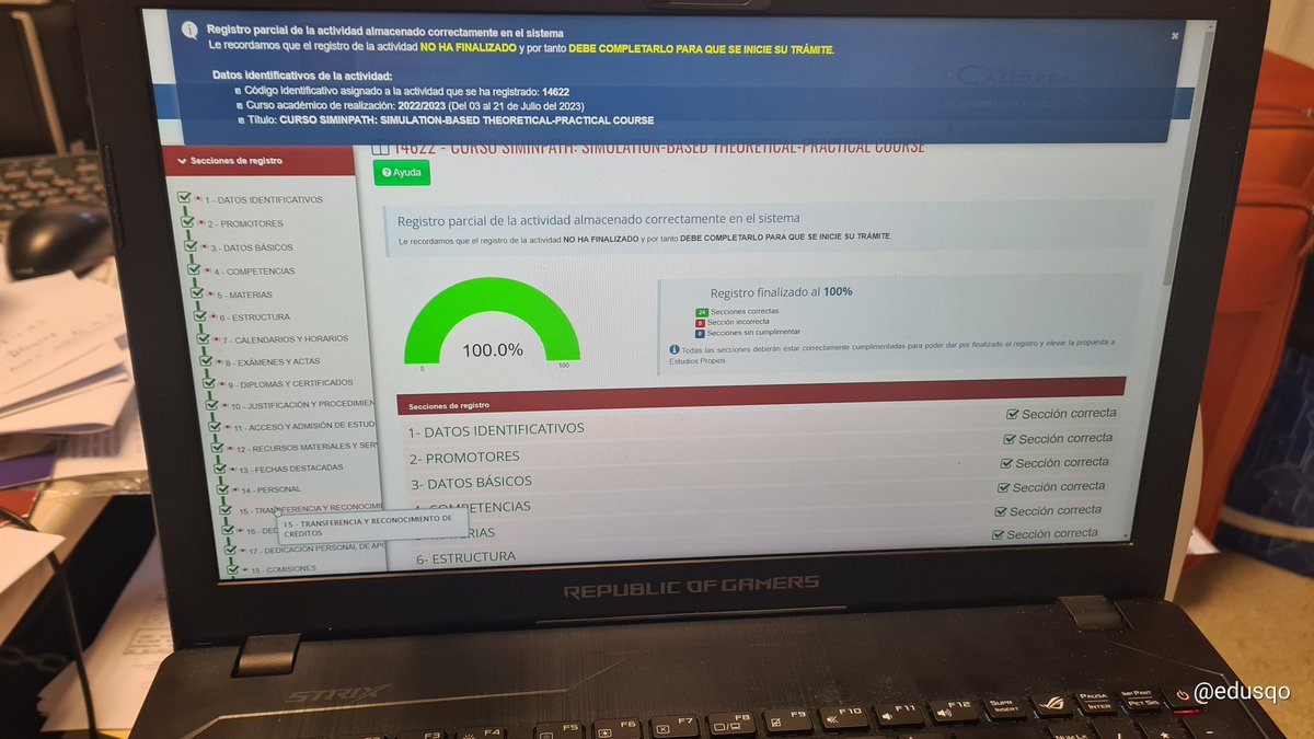 edusqo's tweet image. Pues...creo que ya está 😅.
Registro en @UMU y solicitada aprobación de Curso #SimInPath @SimInPath para estudiantes internacionales de @IFMSA @IFMSASpain 🤞🏽, que celebraremos en @Area6VegaMedia @Murciasalud este veranito 😎.
#MedEd #SegPac #AnatomíaPatológica #SBME #Simulación