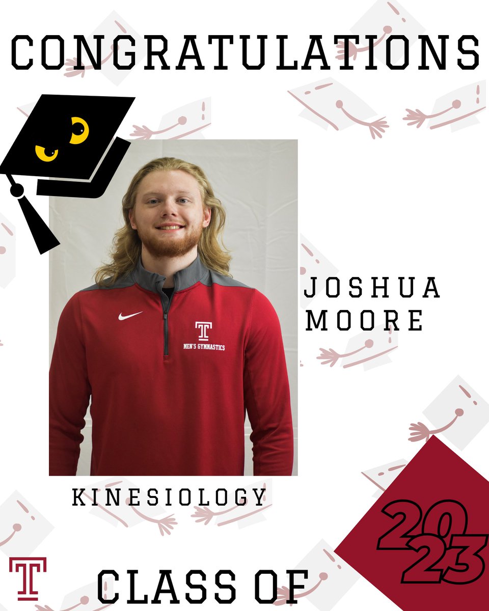 Temple_MGym's tweet photo. Let's give it up for our graduating members for the class of 2023; Jacob Biller, Jared Holmes, and Joshua Moore! 

We are so proud of all of your accomplishments and wish you all the best in the future.
 🦉 ❤️ #TheBoysOfTU https://t.co/PeUaEm6IPq