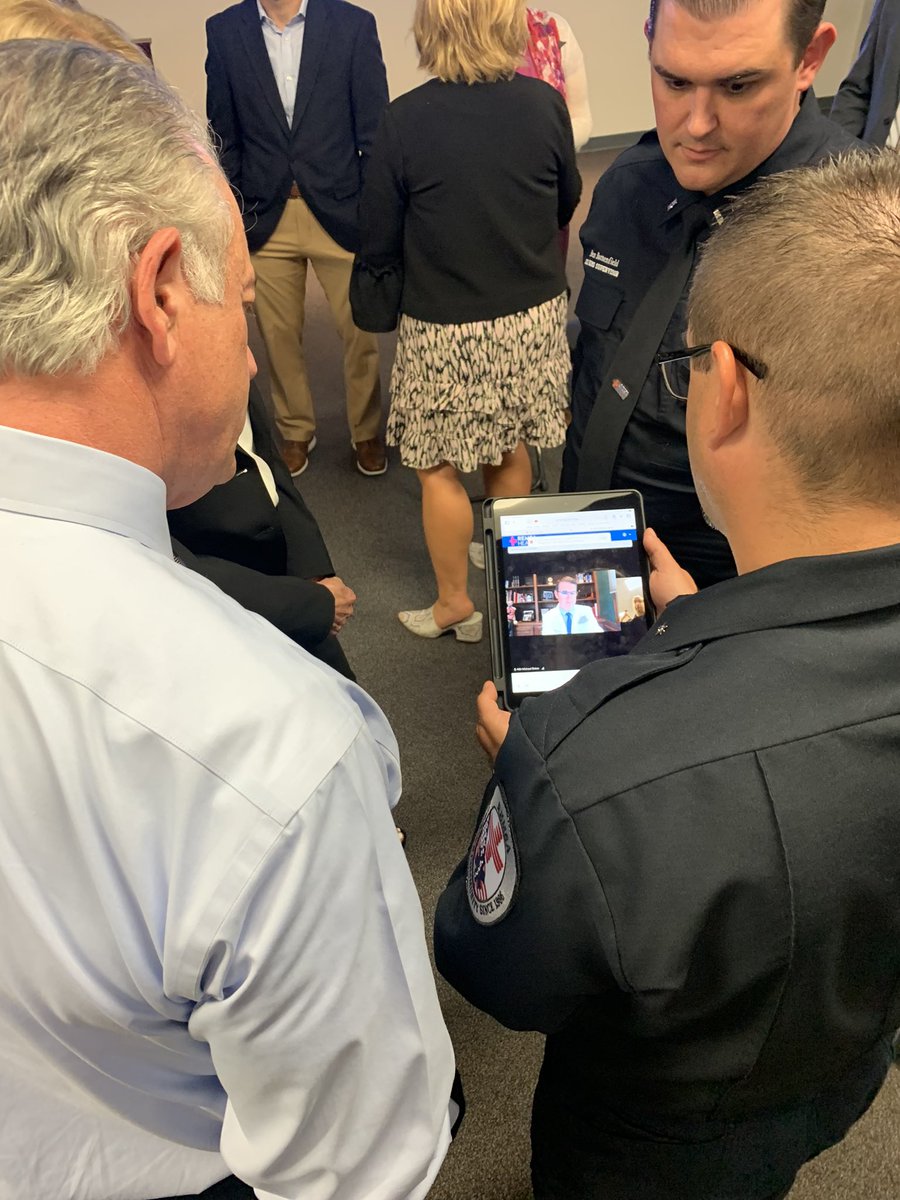 kromeroprevent's tweet photo. During the Governor’s recent visit to @REMSAHealth clinical providers walked @GovLombardoNV through a simulated telehealth consult. Just another tool in the toolbox for our EMS professionals. https://t.co/oEqiWPwHiU