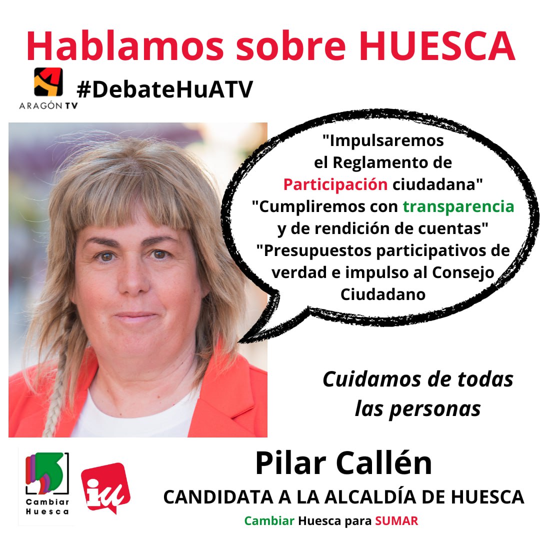 cambiarhuesca's tweet photo. Algunas de nuestras propuestas sobre participación y transparencia en el debate en @aragontv y @aragonradio de la mano de @PilarCallen
#eleccionesAragón #28M #DebateHuATV #VotaCambiarHuesca https://t.co/vVnJskMTMg
