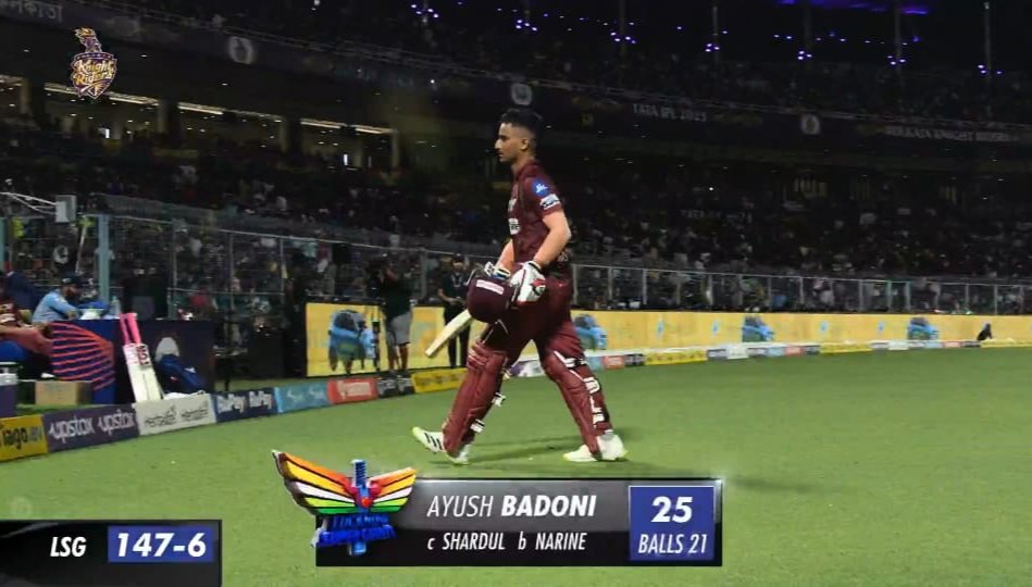 Well played Badoni boy, 25 off 21 at strike rate- 119 at Eden Gardens ❤️‍🔥❤️‍🔥 #KKRvDC