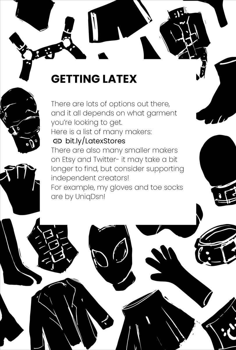 bassenji0's tweet photo. Want to get into latex but don't know where to start? I made this guide for you! This is everything important I learned about getting, wearing, and maintaining latex. Alt text is available for each image.
🧵1/4 https://t.co/Mc5sa3cSC9