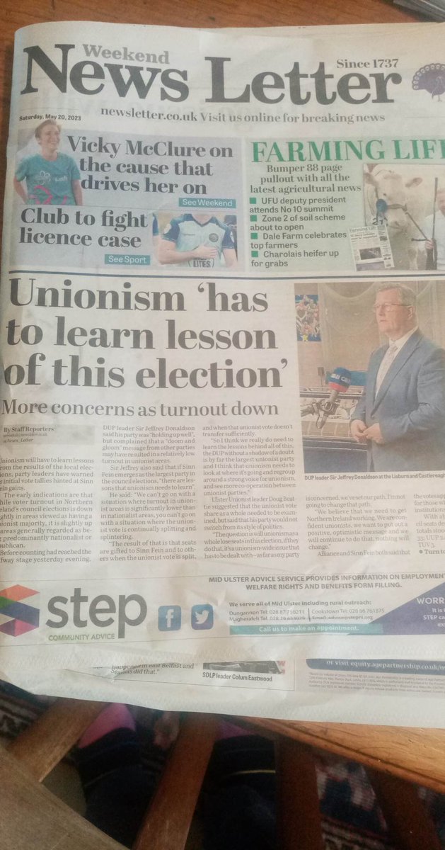 HunterCatman's tweet photo. Sorry about being doom and gloom but how many flipping times does Unionism "Need to Learn lesson of this election "Spoke to a Sinn Fein Rep yesterday at the Londonderry count and they said SF couldn't believe how stupid the DUP are i.e. just playing into the hands of SF 🤔😪 https://t.co/iw0hnTqs4v