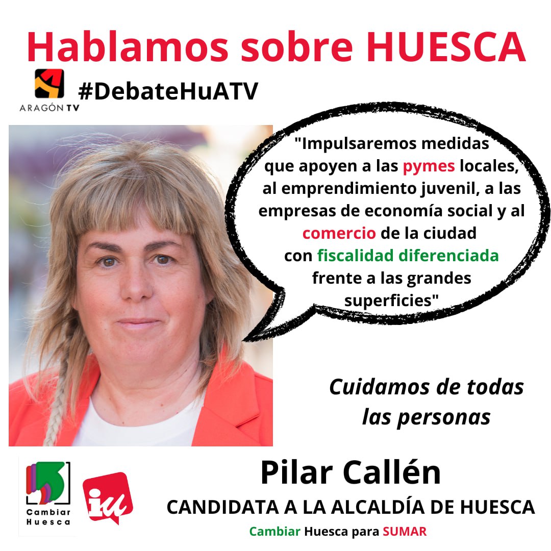 cambiarhuesca's tweet photo. Y sobre lo cercano...
en el debate en @aragontv y @aragonradio de la mano de @PilarCallen
#eleccionesAragón #28M #DebateHuATV #VotaCambiarHuesca https://t.co/wHA7bPJ3g9