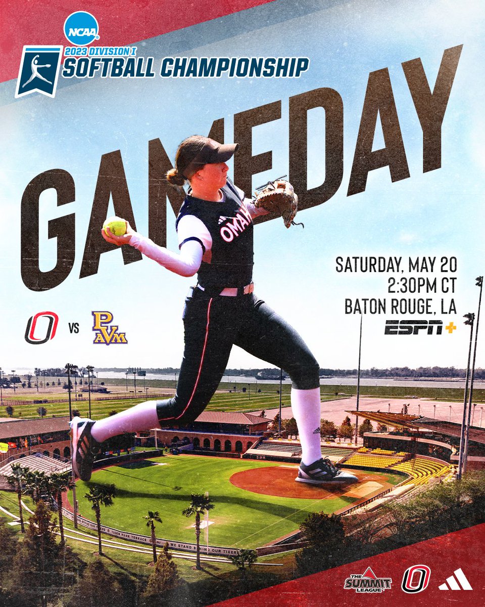 OmahaSB's tweet photo. Another gorgeous day for some NCAA Tournament softball!

🆚: Prairie View A&amp;M
📺: ESPN+
📊: https://t.co/b4bkFe5pZv

#OmahaSB | #NCAASoftball https://t.co/X5X36lk9jU