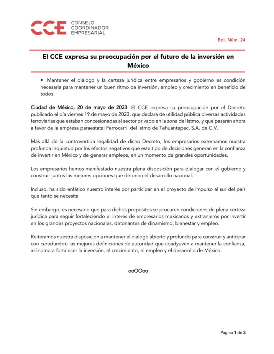 Consejo Coordinador Empresarial CCE tweet media