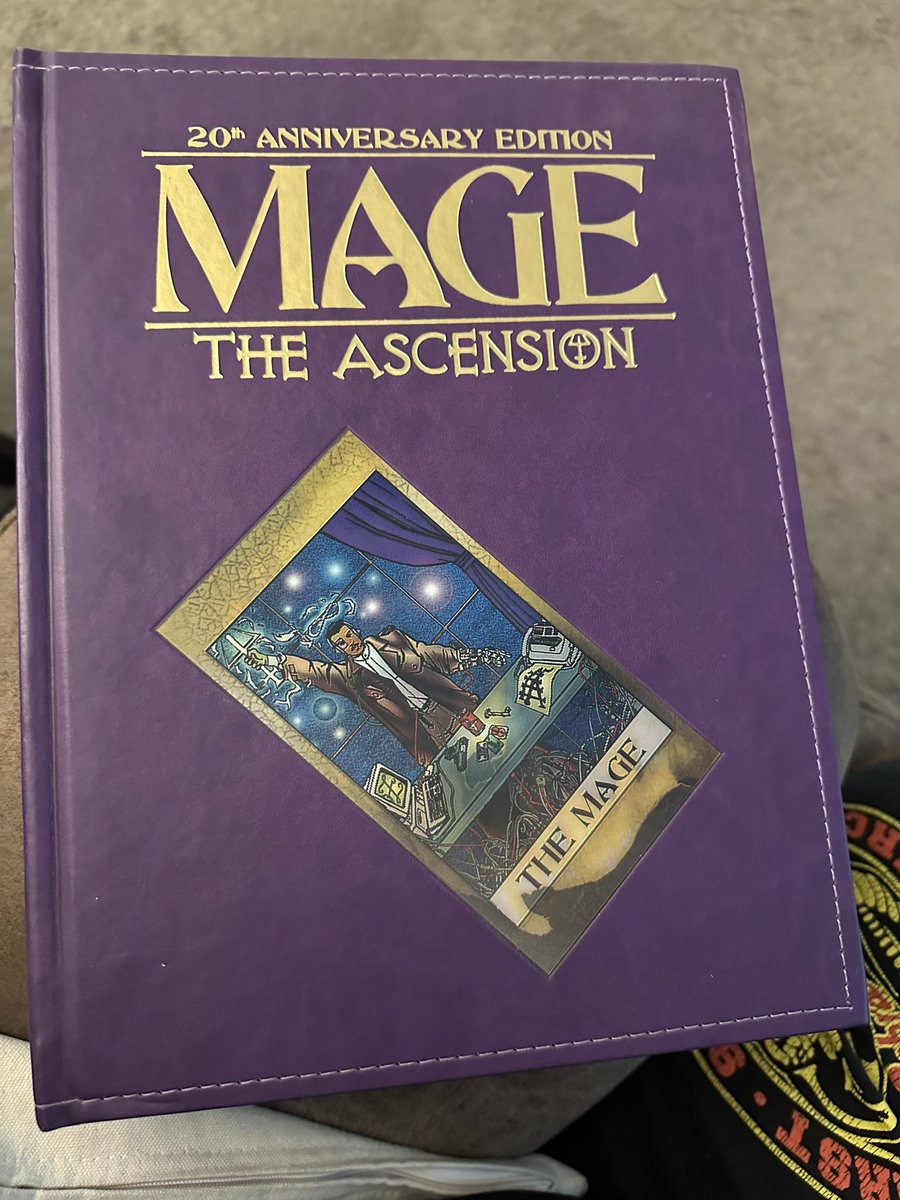 This majestic purple beauty just arrived. I’ve coveted it since @pax Unplugged 2017. One of my Holy Grail books & now it’s mine! My precious. Just have to read it & my other #MageTheAscension books. Can’t wait to weave tales of Magick for my #TTRPG crew.