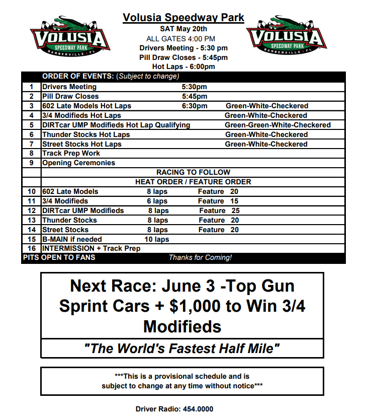 Volusia Speedway Park (VolusiaSpeedway) / Twitter