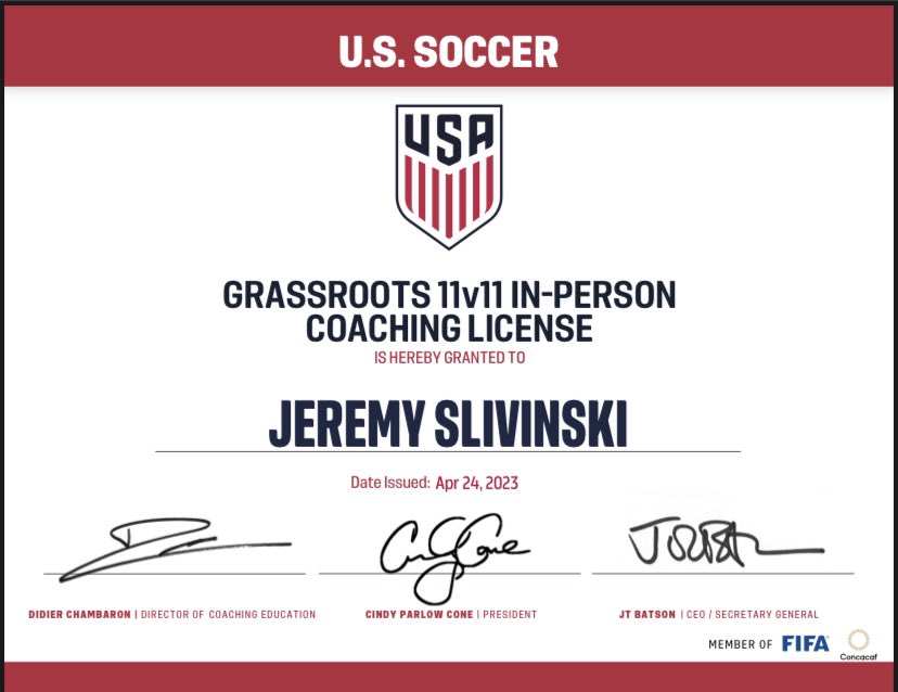 JdSlivinski05's tweet photo. Happy to finally start on getting my full grassroots license! @AKLExecDir @CarmelFCHQ https://t.co/VvaNvaOkze