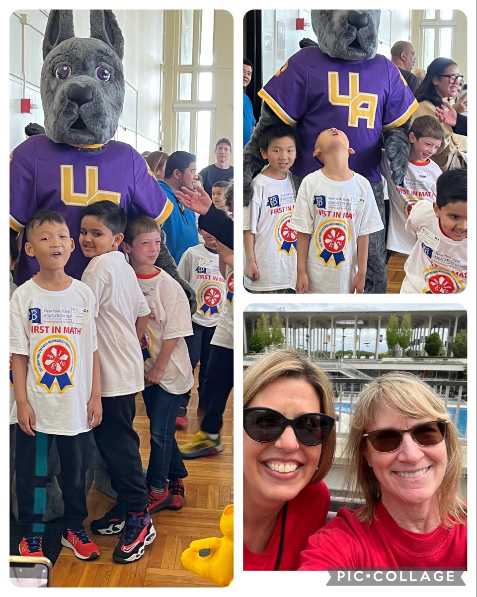 SparkeShines's tweet image. First in Math Tournament Update: A break in the action for lunch.  A visit with the University of Albany Great Dane! Go Bulldogs! @SparkeShines @BethRoemerIT @ms_palazzolo @KerriSchramm @IT_Bulldogs @LMarks1516 🐾❤️