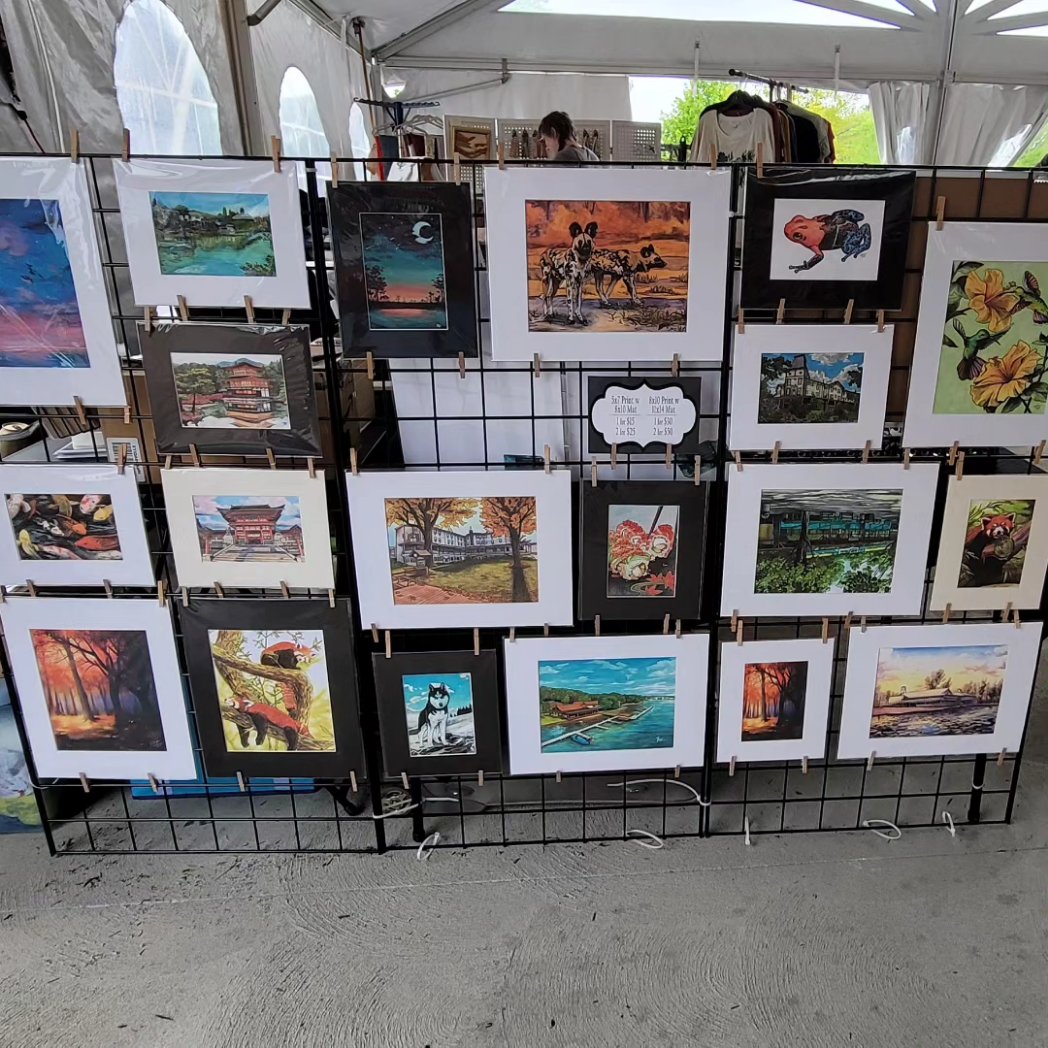 TENACITY_COMIC's tweet photo. All set up for the Edinboro Art and Music fest in Goodell Gardens in Edinboro, PA! We'll be here until 7pm today and until 5pm tomorrow!
#artmarket #artvendor #artshow #artisainmarket #edinboro #edinboropaevents https://t.co/Oh7jMaYxTk