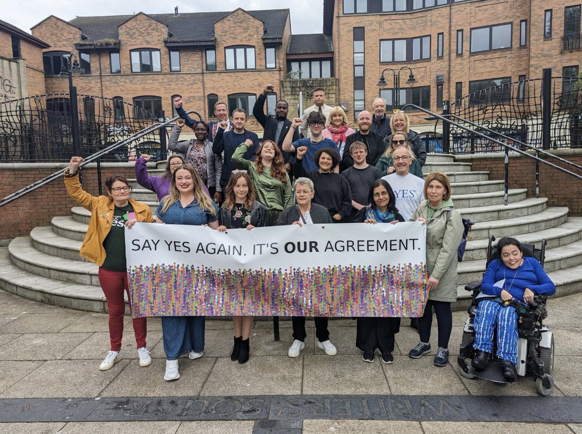 laurenbond_007's tweet photo. It was brilliant to speak at the @CivicInitNI #SayYesAgain event celebrating the people’s vote for the #GFA It was great to hear from a diverse range of activists about the incredible peace the #GoodFridayAgreement brought to Northern Ireland and the work still to be done! https://t.co/f4hRyHpqI1