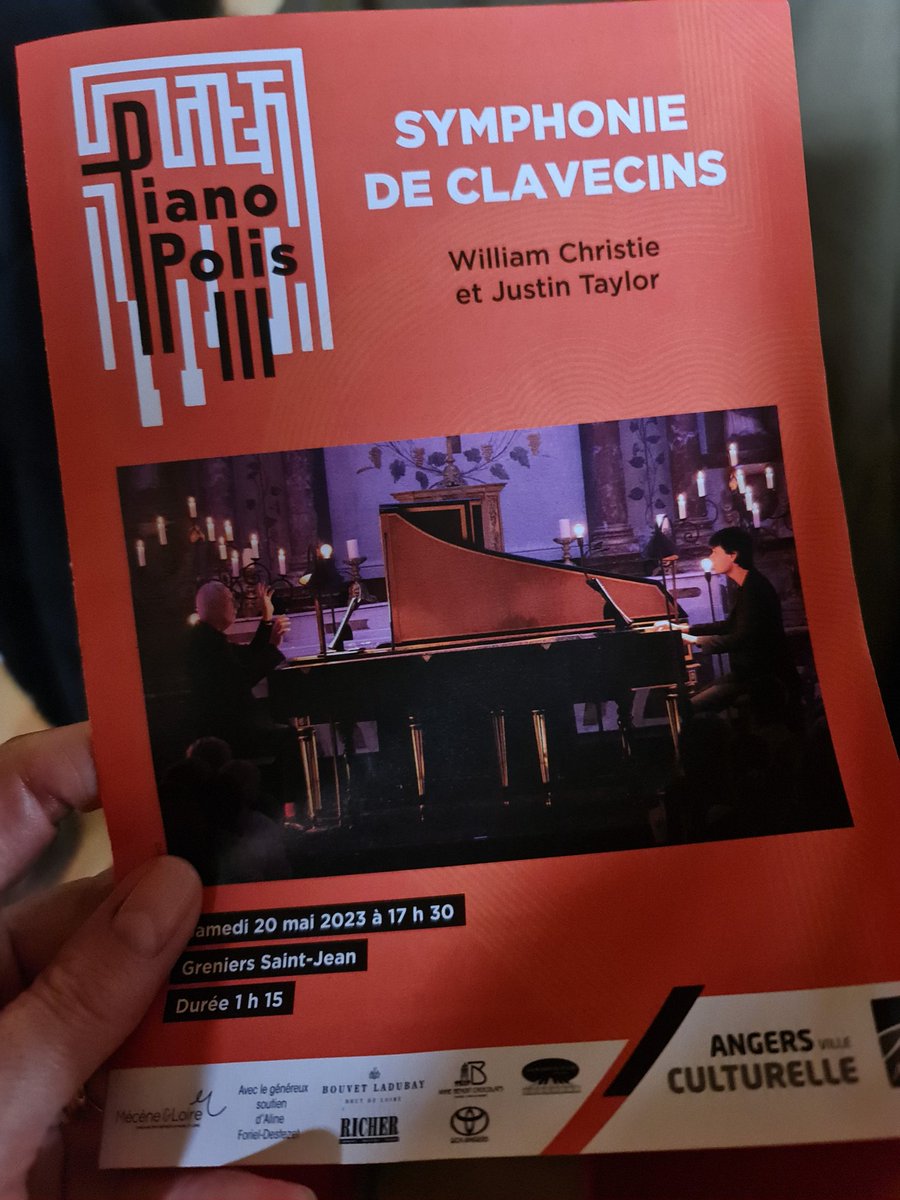 ISAGRAM49's tweet photo. #CultureAngers🎶
#AngersPianopolis🎹 aux #GreniersSaintJean pour une Symphonie de clavecins où #WilliamChristie et @jtaylor_cembalo nous régalent d'un programme merveilleux :
#Haendel #Purcell #GaspardLeRoux #Couperin #Tomkins #Lully #Rameau #Farnaby !
Un pur bonheur ! https://t.co/M0x1qJHQ4c