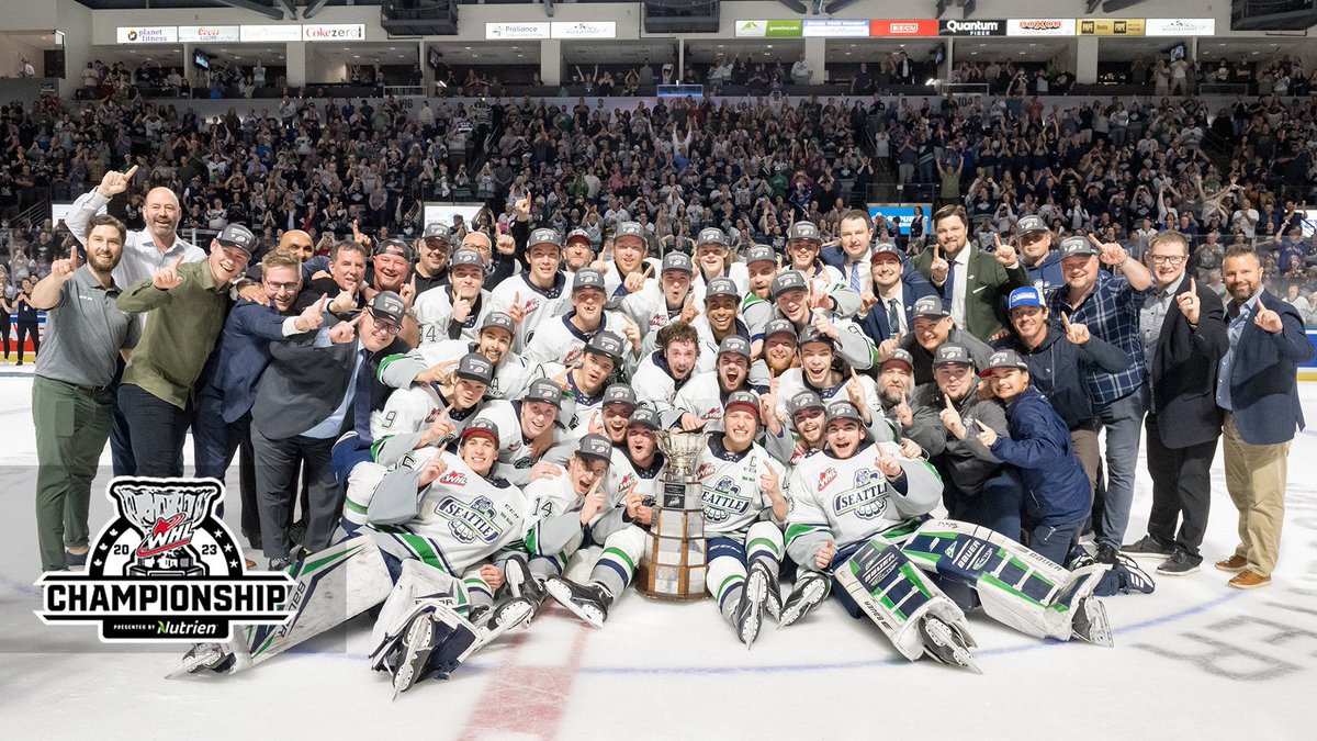 Congratulations to <a href="/SeattleTbirds/">Seattle Thunderbirds</a> and Saints owners Dan and Lindsey Leckelt - skills coach Steven Goertzen and former Saints - Reid Schaefer - Sam Popowich and Coster Dunn on winning the 2022-2023 WHL Championship!