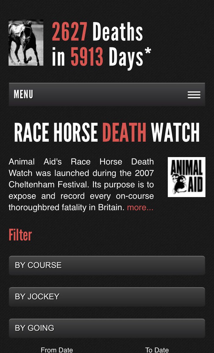 2627 dead #racehorses in 5913 days ☠️🐎🩸 

 End speciesism ⚖️ Be Vegan 

>>>horsedeathwatch.com