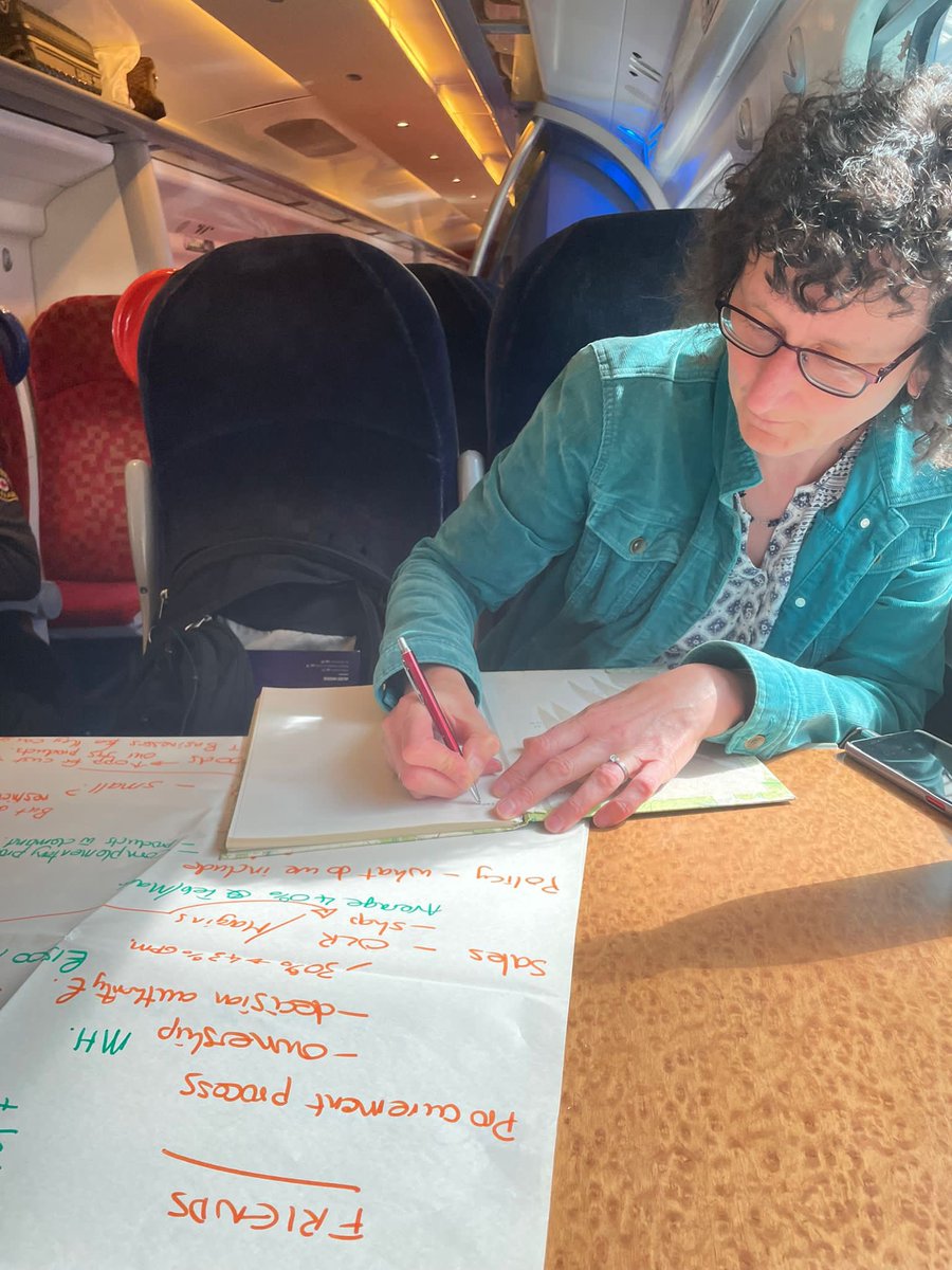 TrueOriginFood's tweet photo. Looking forward to the @baftsuk conference in Birmingham. Our MD, Tracy is being very diligent on the train down and preparing her flip charts for her presentation (old school but good school). If you’re going, we look forward to seeing you there. #baftsmember https://t.co/HMFLtGDSOE