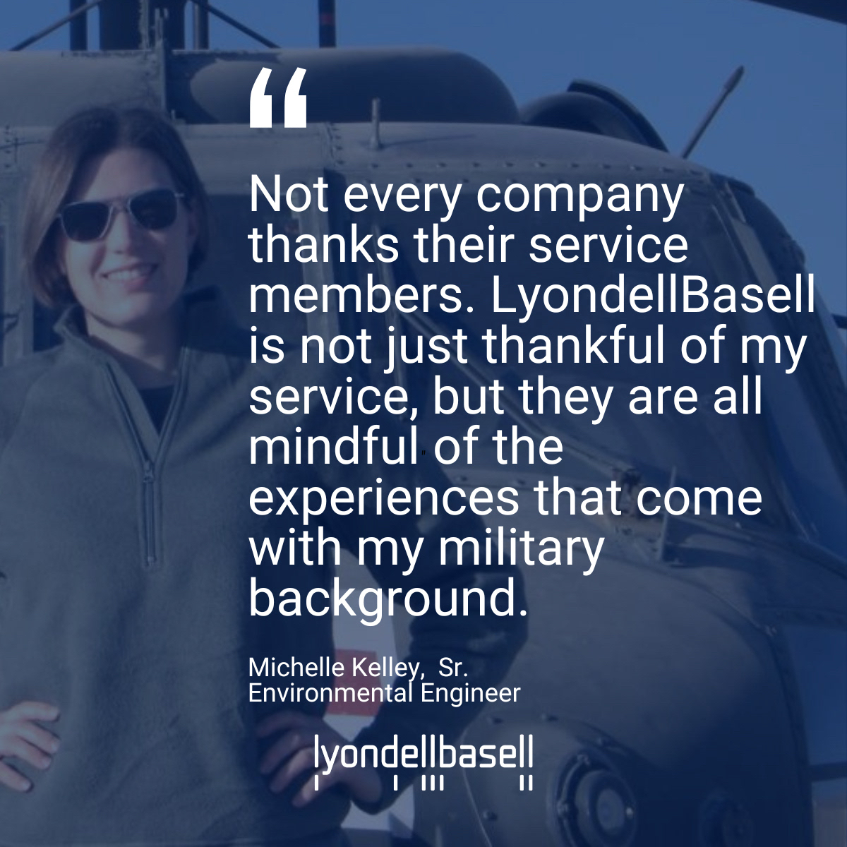 LyondellBasell's tweet photo. Environmental Engineer Michelle Kelley joined the military when she was just 17: “I credit the military for the person I am today. I am so grateful to our active service men and women who keep our country safe.”
#ArmedServicesDay #MilitaryLife #ArmedForces #SupportOurTroops https://t.co/5HxFCAjnJW