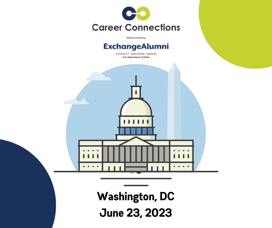 2/2 Want to learn how you can turn your #internationalexchange into a career, like Sarah? Apply to attend the next #CareerConnections in Washington, DC, on June 23: bit.ly/ApplyNowCareer… @ECAatState @StateDept @GlobalTiesUS @USEmbMorocco