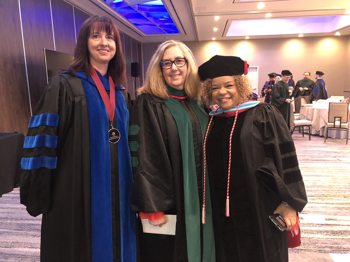 TAMUmedicine's tweet photo. Dean @AmyWaer with Dr. Leslie Day and Dr. Amy Wright celebrating the  EnMed first-class of graduating physicineers in Houston today! https://t.co/Po2P3YhIw2