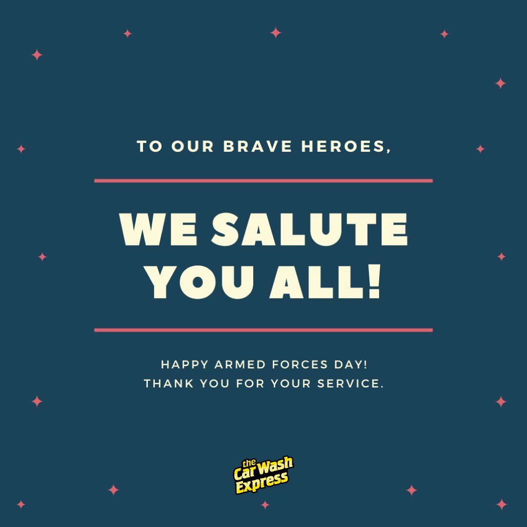 thecarwashexp's tweet photo. To our brave heroes, we salute you all! Happy Armed Forces Day! 

#armedforcesday #armedforces #usmilitary #usa #carwash #expresswash #sanantonio #thecarwashexpress https://t.co/4qtTuwztRt