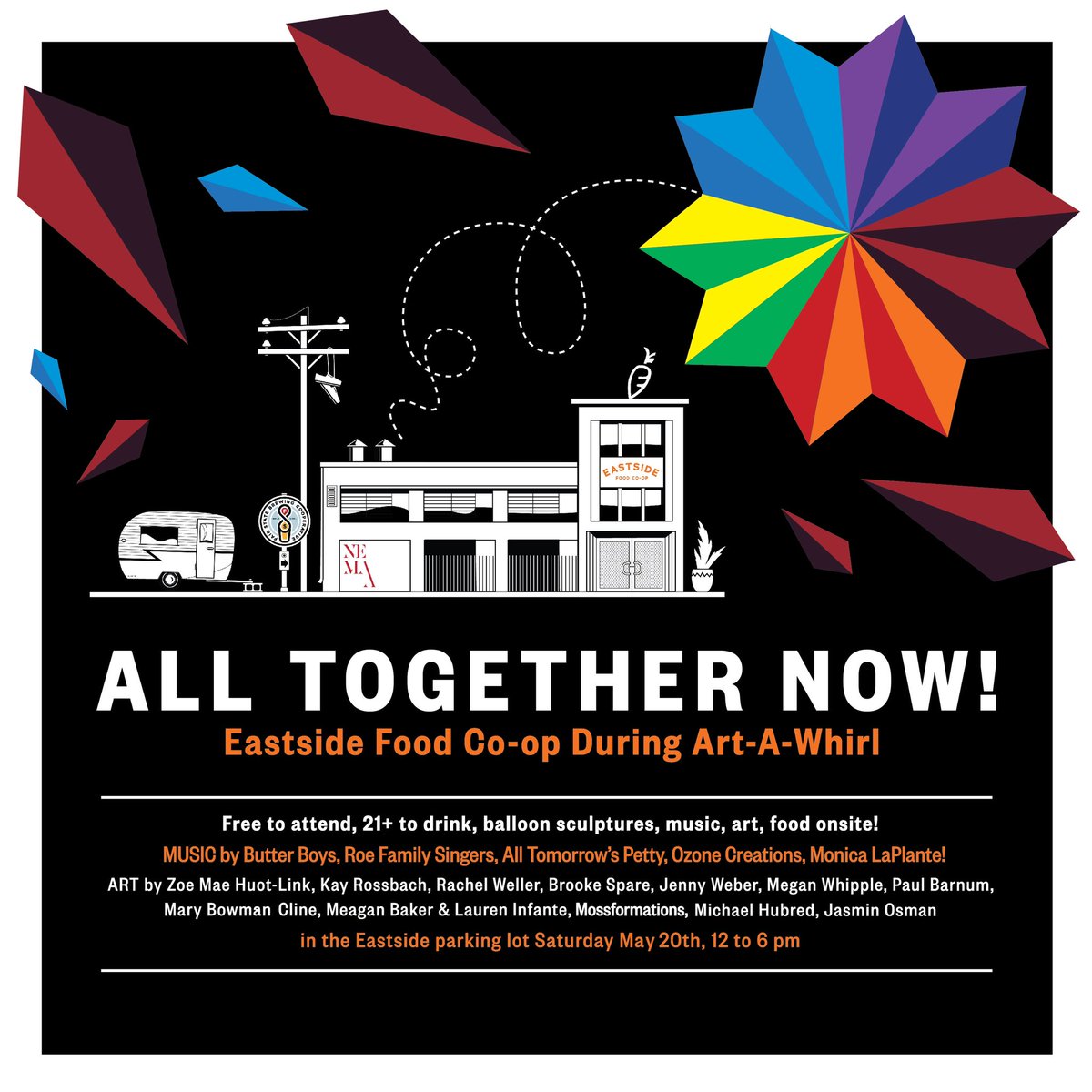 We hold this truth to be self-evident: It’s a fucking ridiculously beautiful day for #ArtAWhirl. We will be doing Petty appreciations at 2pm <a href="/EastsideCoop/">Eastside Food Co-op</a> and it’d be a shame not to see you there. 😎✌🏼☀️