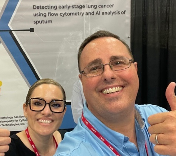 Our great team at TexMed 2023! Yasidi and Shayne are sharing the CyPath Lung AI-driven technology with Texas doctors. #CyPathLung will #savelives. 
#lungcancer #cancerdiagnostic #healthylungs #biotech #doctor #BIAF #flowcytometer #loveyourlungs
