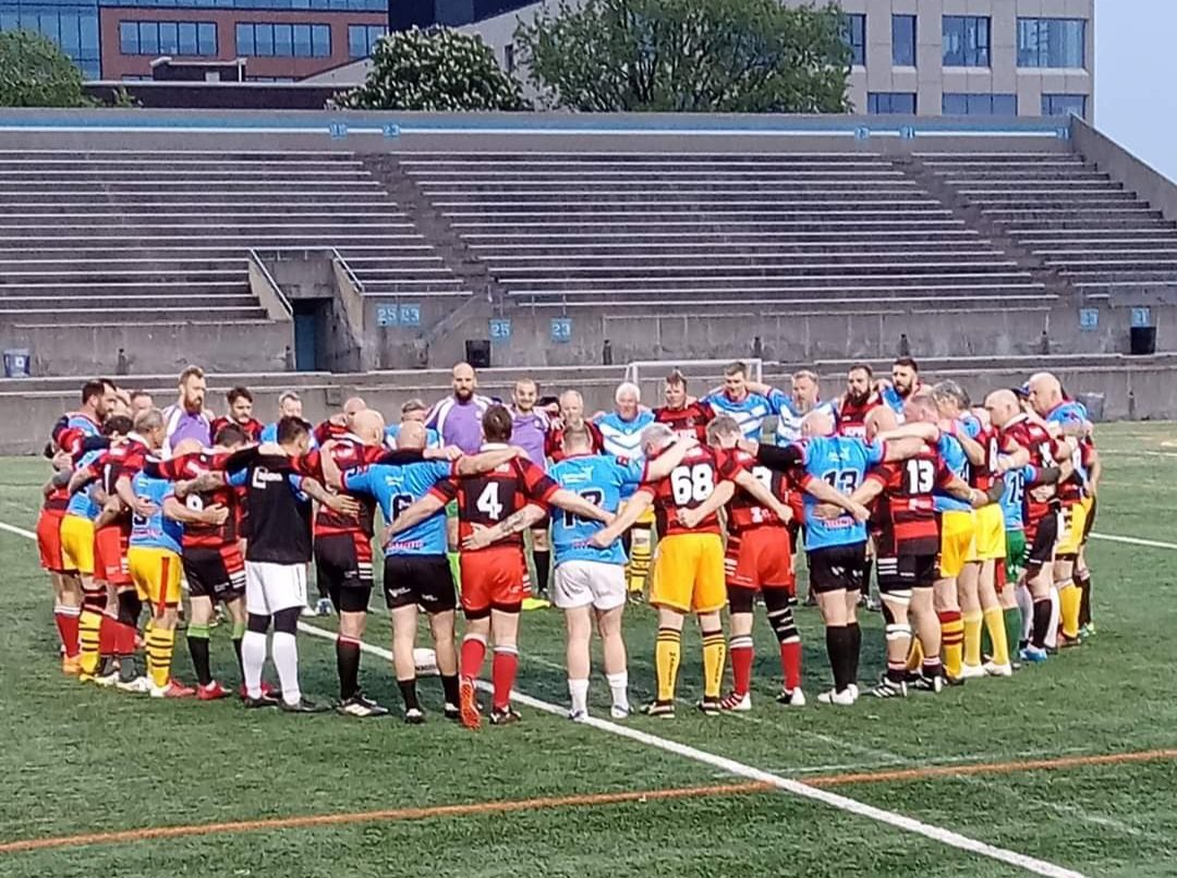 Wow what an experience 😍
Running out on Lamport Stadium is definitely something the boys will never forget 💙❤️
Just the small matter of our s*&amp;t shirt night 😉🕺
#thankyoucanada #mastersfamily #backonduty 🚔