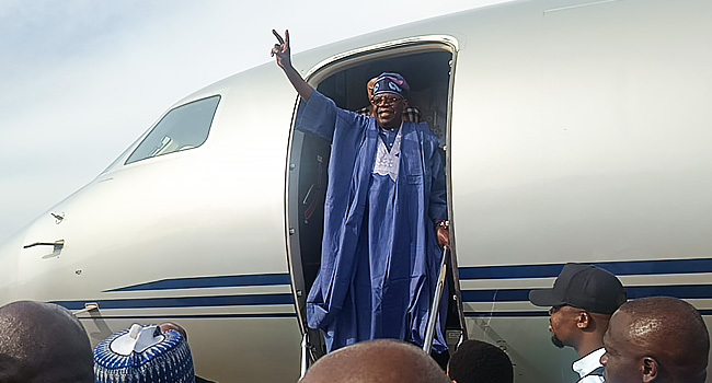 channelstv's tweet photo. JUST IN: Tinubu Returns Days To Inauguration

https://t.co/Tb813oTjsj https://t.co/uYcYl9pw1E