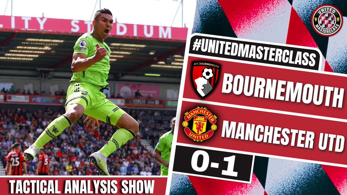 ManUnitedMC's tweet photo. #MUFC Edge Bournemouth 1-0 to be on the brink of Top 4 🚨
Thanks to Casemiro’s acrobatics, Utd secure an important 3 points #BOUMUN
Join us on Sunday at midday to breakdown all the tactics & stats #UnitedMasterclass
🎥 https://t.co/ugBzwLRbHw https://t.co/GtsDSB4GMe