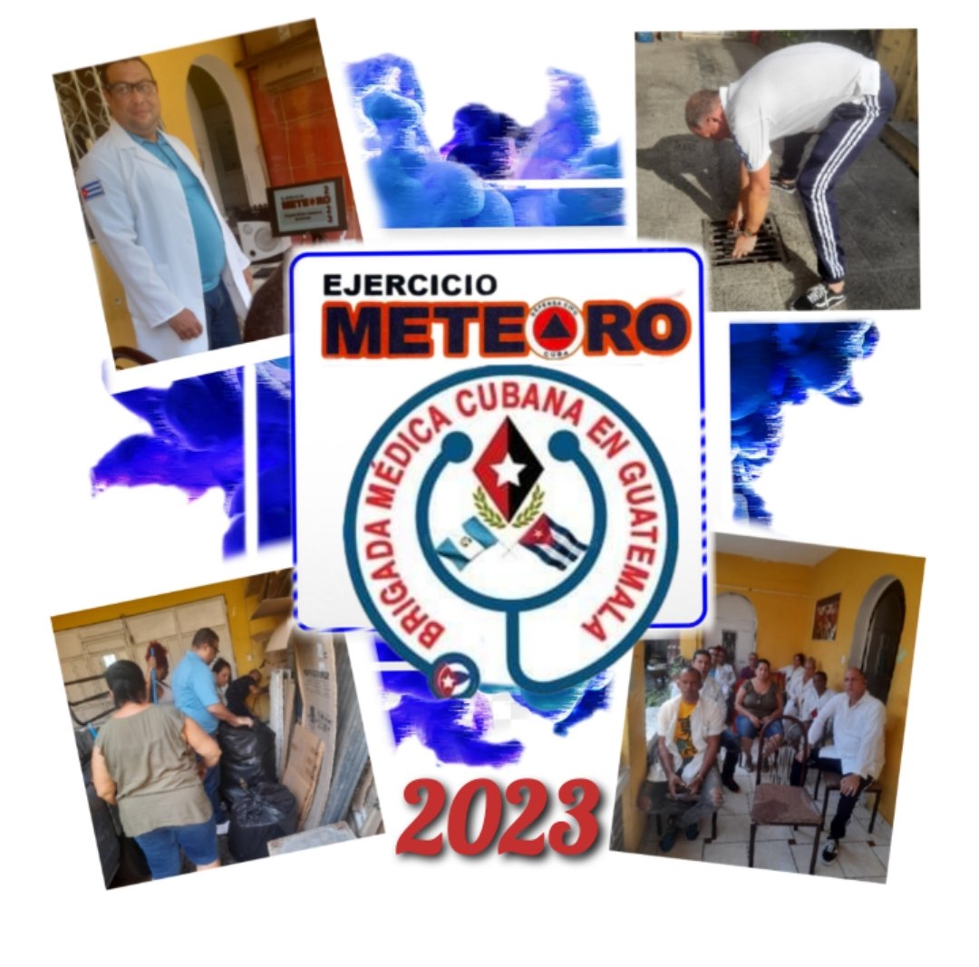 Estar preparados para mitigar los daños, proteger a nuestros colaboradores y a los recursos materiales con los que contamos, es el objetivo del ejercicio #Meteoro2023 en <a href="/CubacooperaGt/">Cubacoopera Guatemala</a> 
<a href="/BrigadaOm/">Brigada 🇨🇺 Operación Milagro.Escuintla,Guatemala</a> 
<a href="/DiazCanelB/">Miguel Díaz-Canel Bermúdez</a> 
@Embajadora_Gt 
<a href="/MINSAPCuba/">Ministerio de Salud Pública de Cuba</a> <a href="/CubaMINREX/">Cancillería de Cuba</a>
<a href="/MarihetaR/">Mariheta Cutiño Rodriguez</a>