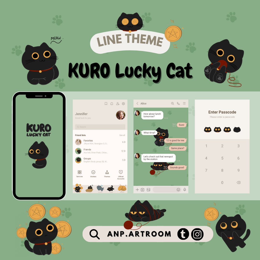 anp_artroom's tweet image. Line Theme : KURO Lucky Cat
This cat's name KURO. He's a lucky cat.
ธีมไลน์แมวดำนำโชค เจ้าคุโระแซนซนมานำโชคให้ทุกคนแล้วค้าบ

#ANPartroom #linetheme #themeline 
#kuro #kuroluckycat #cat #แมว #แมวนำโชค
#ธีมเสริมดวง #ธีมไลน์เสริมดวง #ธีมการเงิน #แมวกวัก #ธีมไลน์ #ธีมไลน์น่ารักๆ