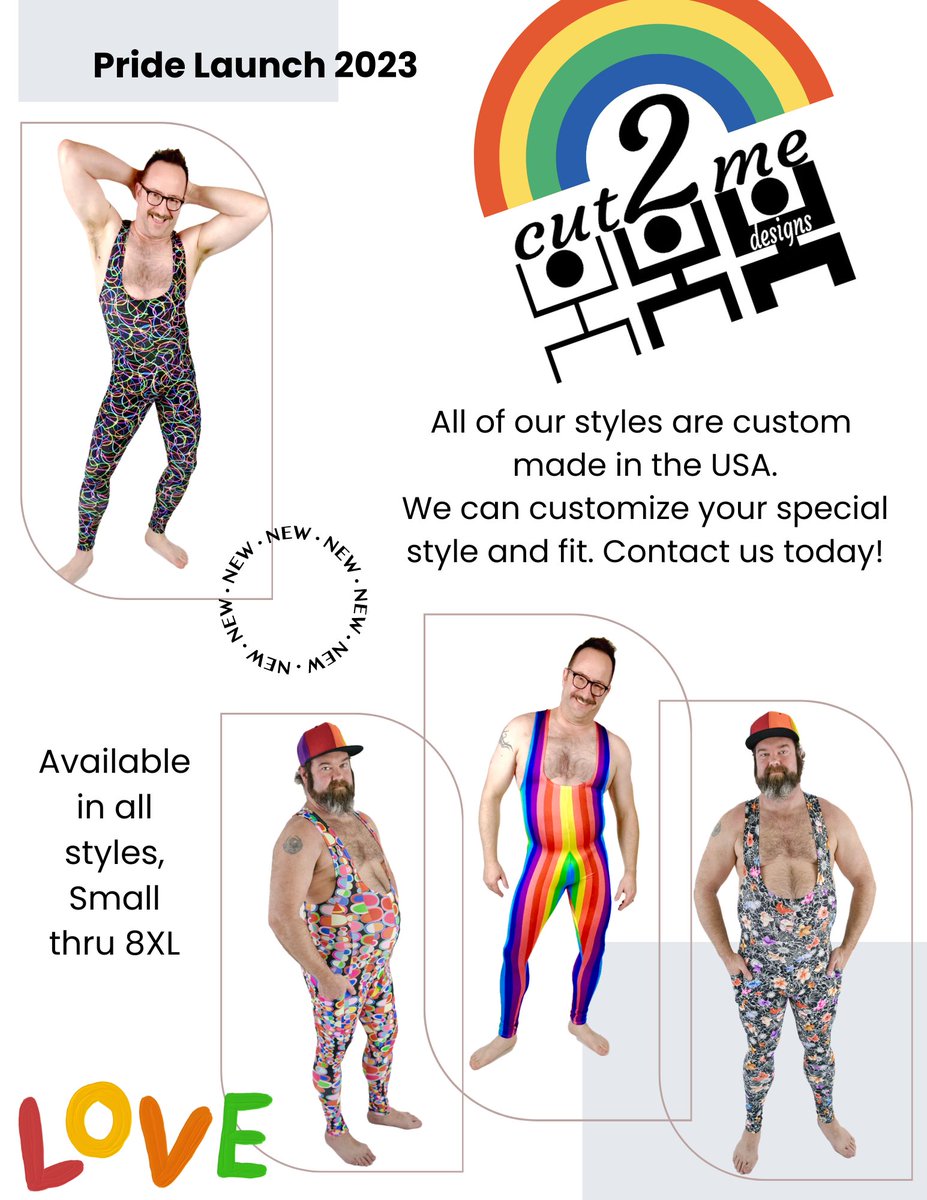 cut2medesigns's tweet photo. Pride Prints @cut2medesigns
4 Hot Prints Available - Floral, DNA, Stripe, Cosmic   Customize any style to be YOU, Sizes Small thru 8XL.  Make most any style into swimwear.   

Making Every-BODY Sexy!  
#cut2medesigns #customlengths #pride #pride2023 #customsinglet #tights #thongs https://t.co/nwoQc4k81E