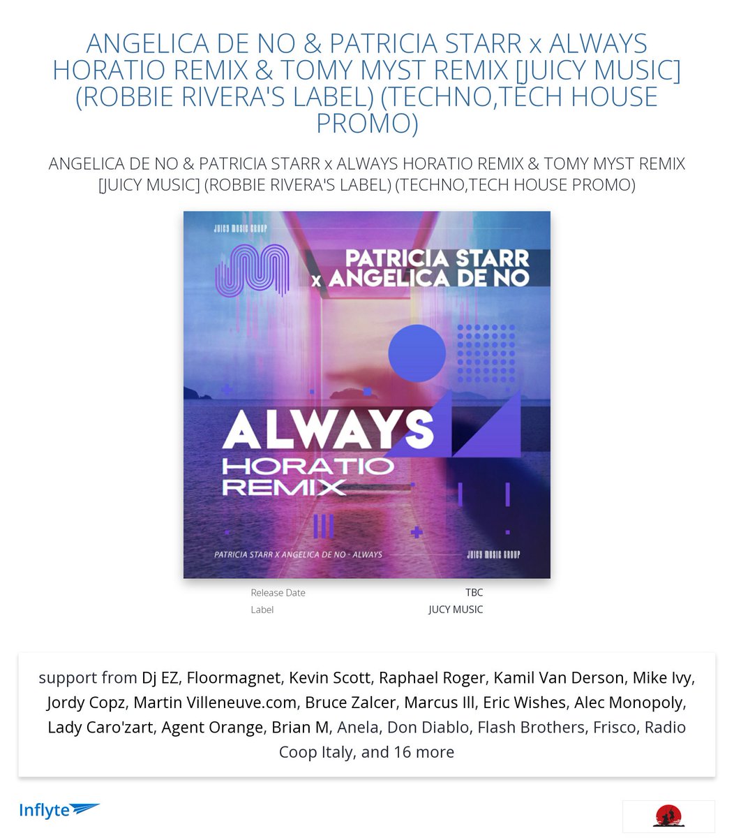 Cheers Floormagnet for the review "Great track and remix! Really like it!!"
inflyteapp.com/r/q5om1m