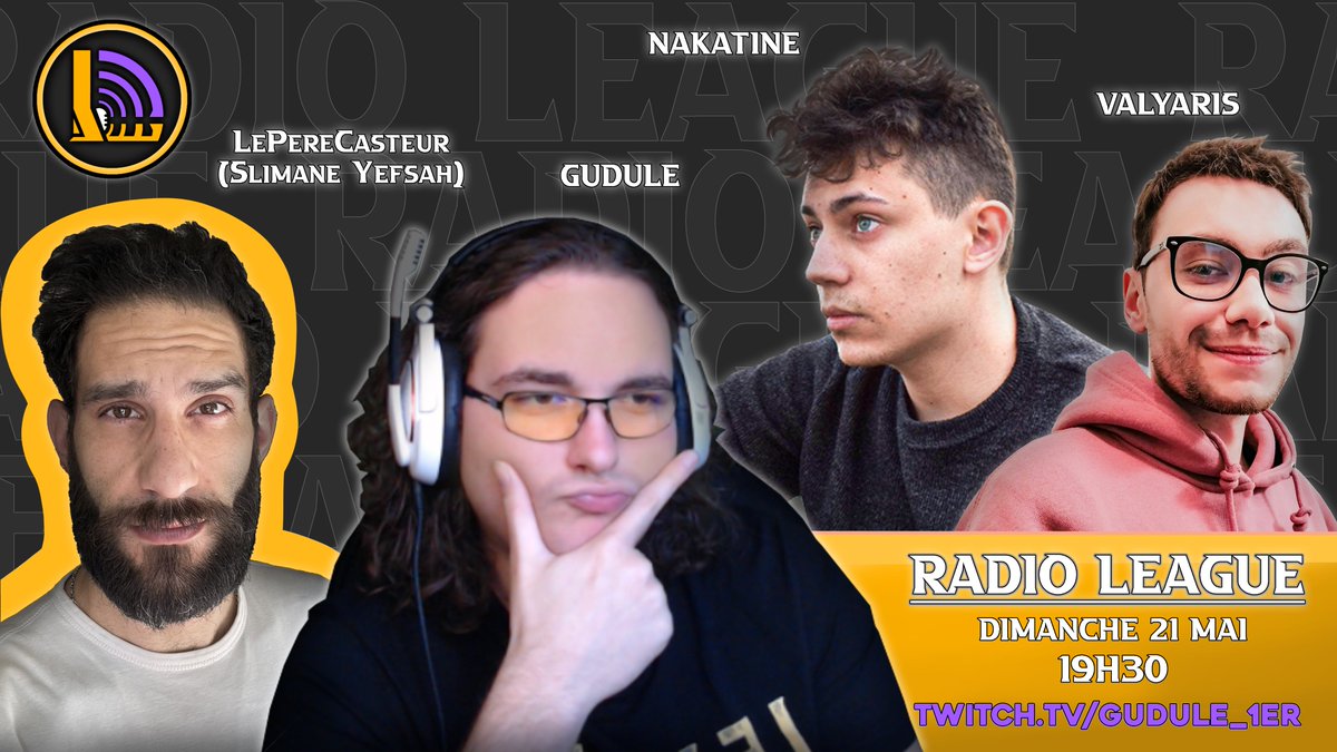 RadioLeague_'s tweet photo. On oublie pas Radio League demain à 19h30 👀 https://t.co/oQRwxjJK5X
