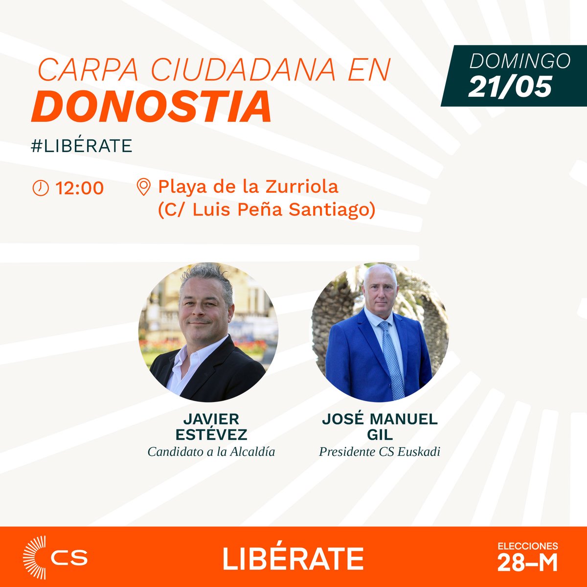 CsDonostia's tweet photo. ¡Mañana os esperamos en San Sebastián! 

Estaremos junto a @CsJavierEstevez y @josem_gil3  en la Playa de Zurriola (C/ Luis Peña Santiago) explicando nuestras medidas liberales.

¡No faltes! https://t.co/WHctZ2fdbn