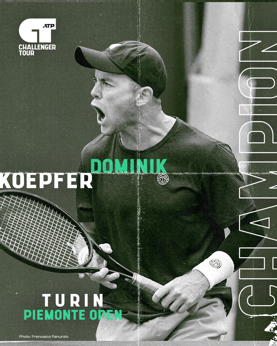 ATPChallenger's tweet photo. And there it is ✊

@DominikKoepfer steps on the gas when it matters, defeating Gaio 6-7 6-2 6-0 in Turin!

This is Koepfer’s 4th #ATPChallenger title 👏 https://t.co/hOPuYcQ2tT