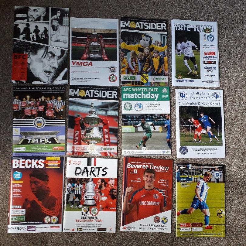 RobbosSpWorld's tweet image. Seasons #Groundhopping #programmes collection. 12 from 16 matches. No printed progs sadly from East Grinstead, Carshalton, St Albans and Merstham play off. Only 2 new grounds thou, #Chessington &amp;amp; #Brentford, must find more new ones to visit next season! @NonLgeProgs
