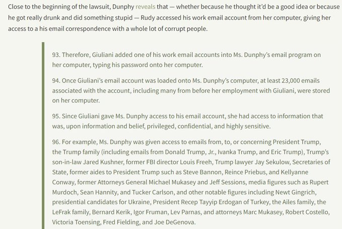 Just Wow, Rudy can't flip, He's been outed. Just this right here is DAMNING to the Trump Cabal.

Donald John Trump who does not drink and hates drunks because it killed his brother will be taken down by trusting a drunk

KARMA and IRONY is a tag team!!!