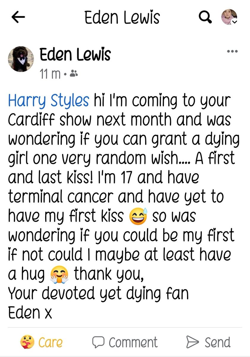racheywoo_'s tweet photo. @Harry_Styles 🩷 Help please! 🩷 My friends beautiful daughter Eden Lewis who has terminal cancer is going to see Harry Styles and she would love a kiss and/or a hug from the man himself! Please share far and wide to hopefully get this to Harry and make her dreams come true! 🩷 https://t.co/Sa9WxEx3lj